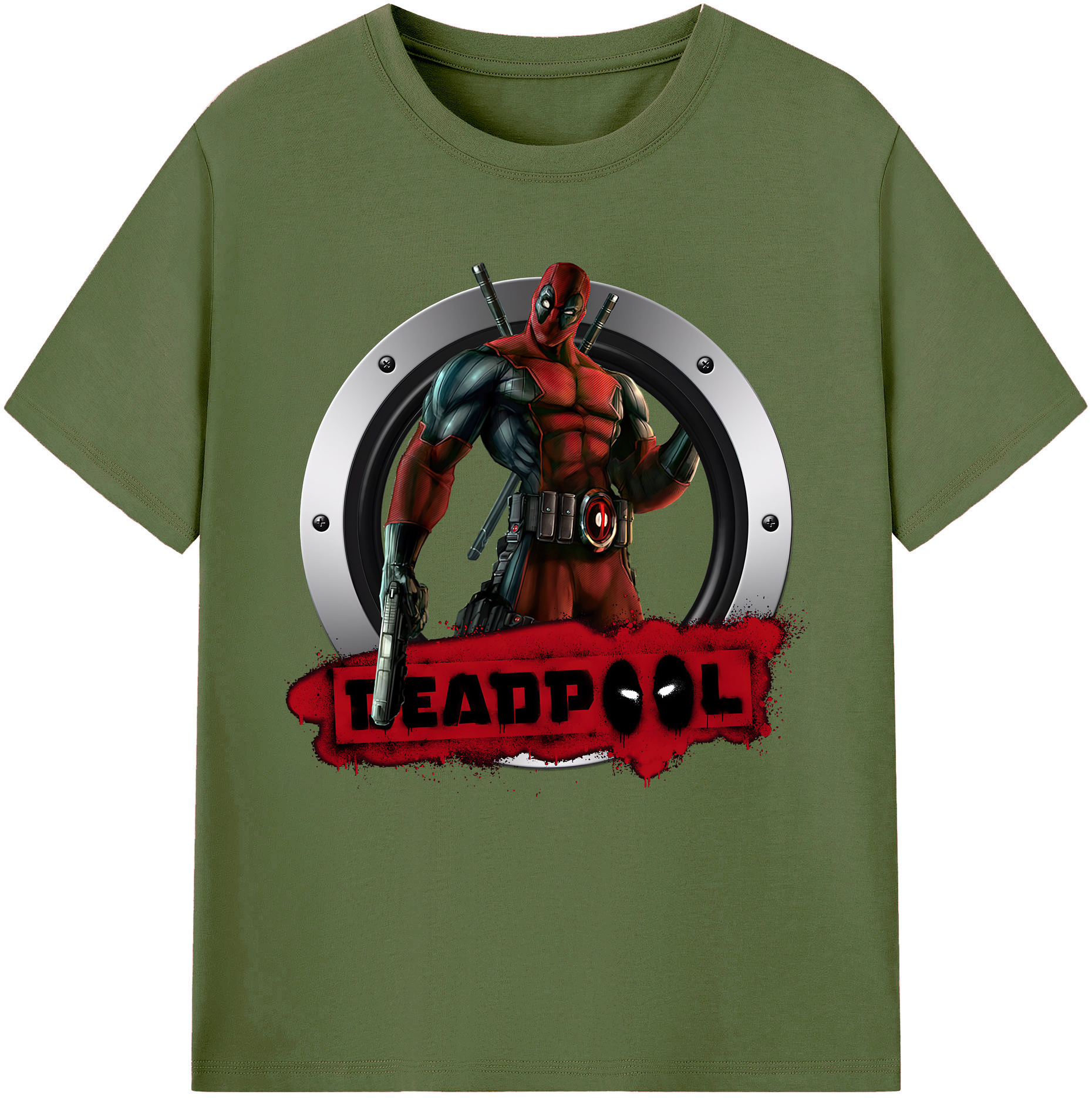 （画像用） Deadpool デッドプール 綿100％半袖Tシャツ（フロントプリント）